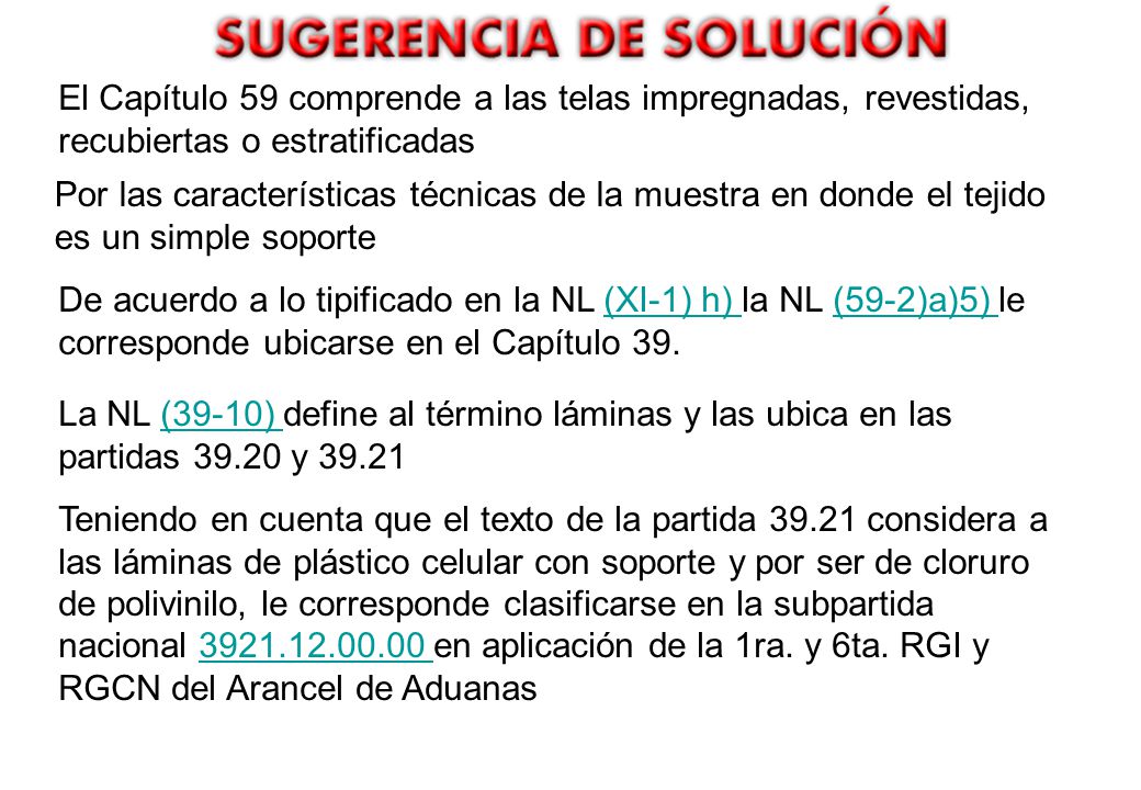 El Capítulo 59 comprende a las telas impregnadas, revestidas, recubiertas o estratificadas