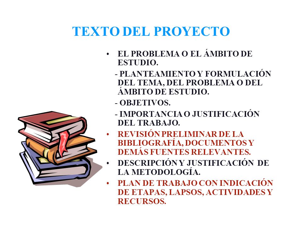 TEXTO DEL PROYECTO EL PROBLEMA O EL ÁMBITO DE ESTUDIO.