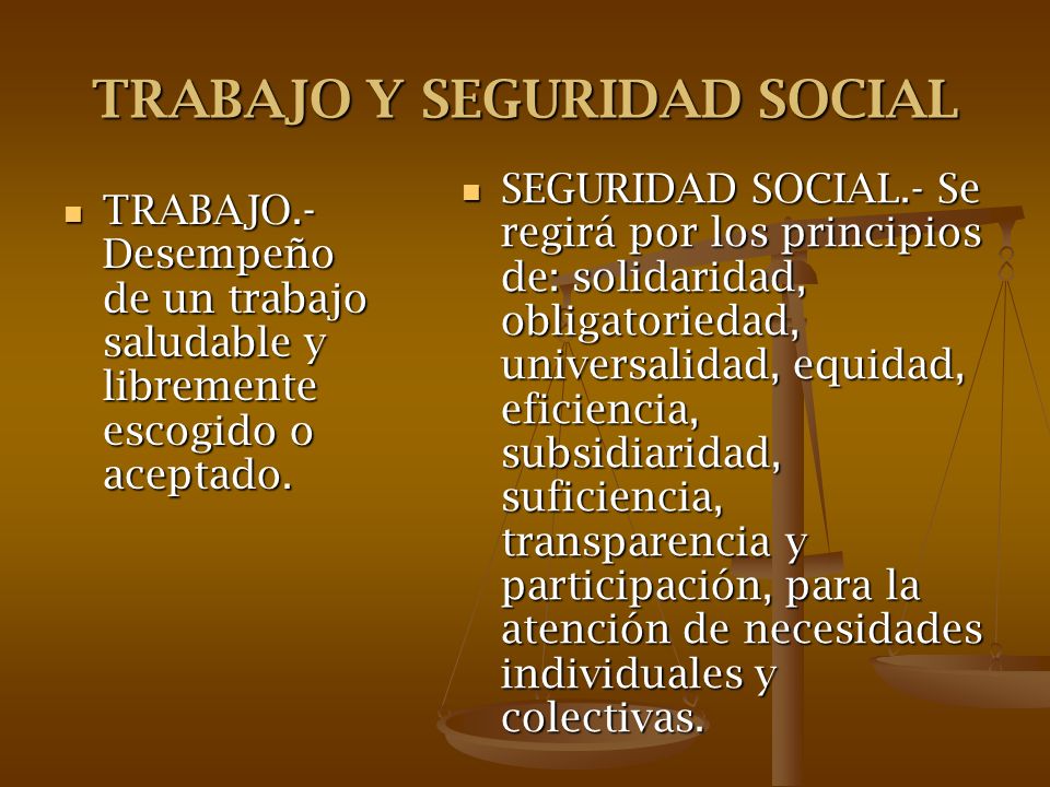 TRABAJO Y SEGURIDAD SOCIAL