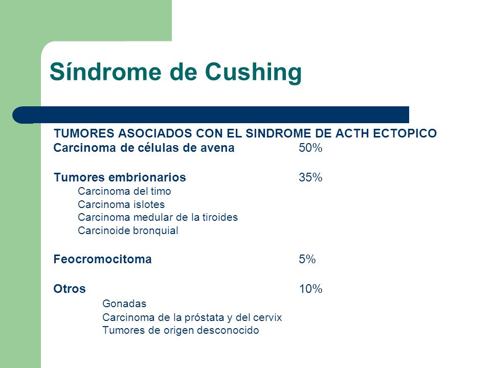 Síndrome de Cushing TUMORES ASOCIADOS CON EL SINDROME DE ACTH ECTOPICO