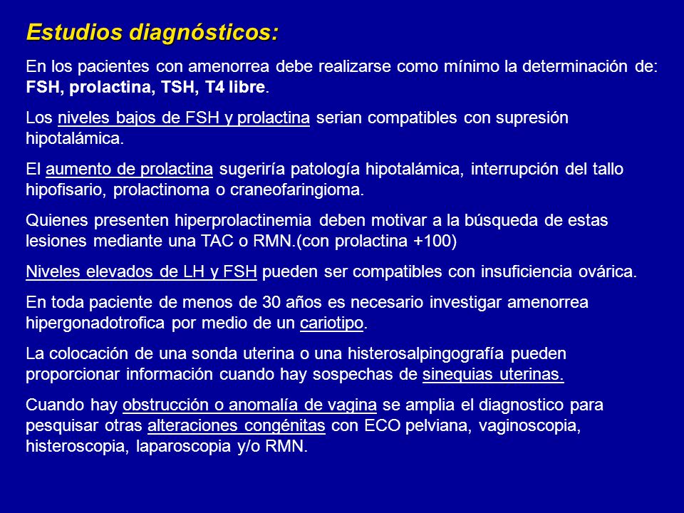 Estudios diagnósticos: