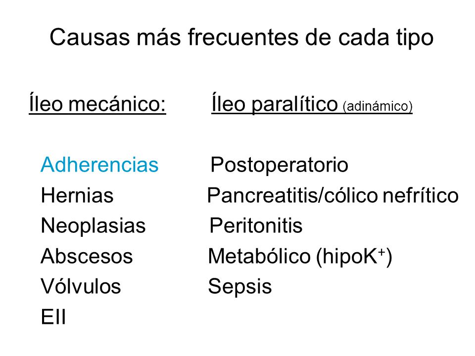 Causas más frecuentes de cada tipo