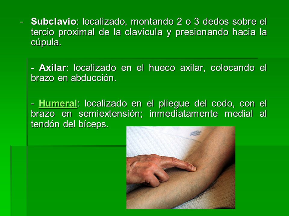 Subclavio: localizado, montando 2 o 3 dedos sobre el tercio proximal de la clavícula y presionando hacia la cúpula.