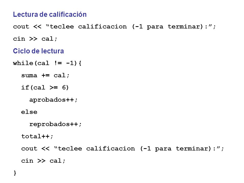 Lectura de calificación
