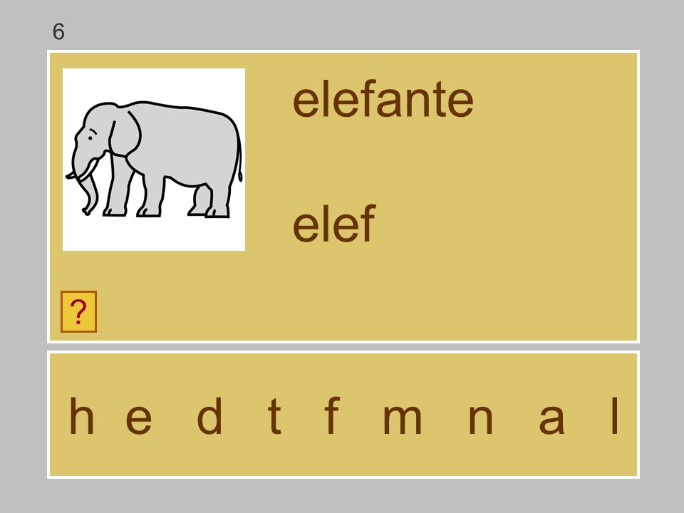 6 elefante elef h e d t f m n a l