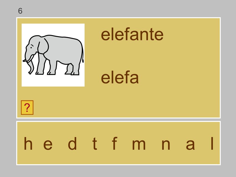 6 elefante elefa h e d t f m n a l
