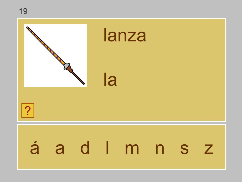 19 lanza la á a d l m n s z