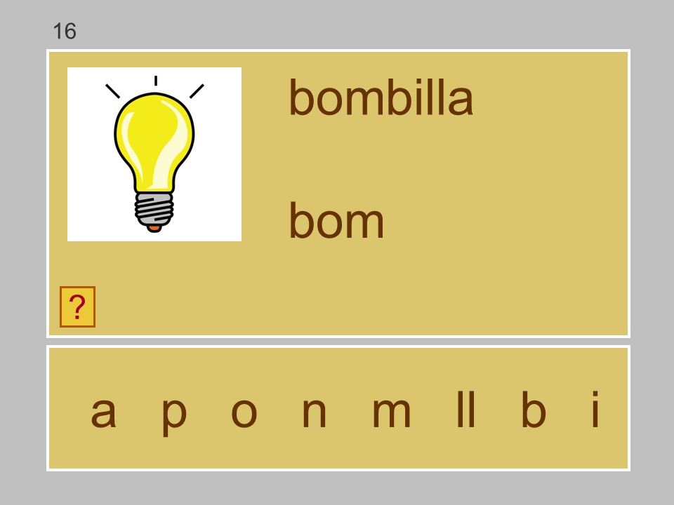 16 bombilla bom a p o n m ll b i