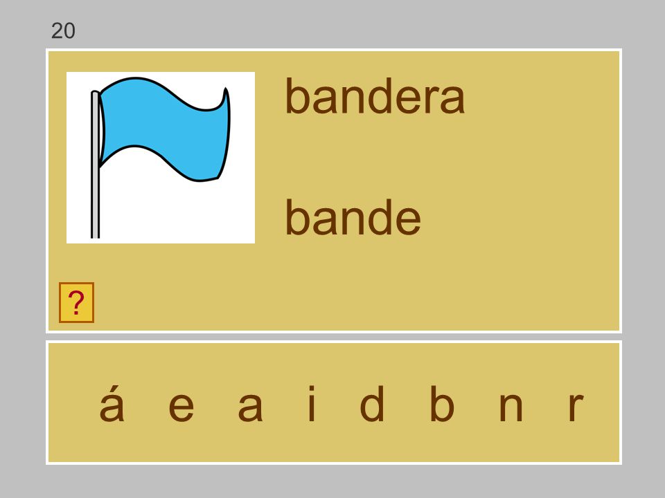20 bandera bande á e a i d b n r