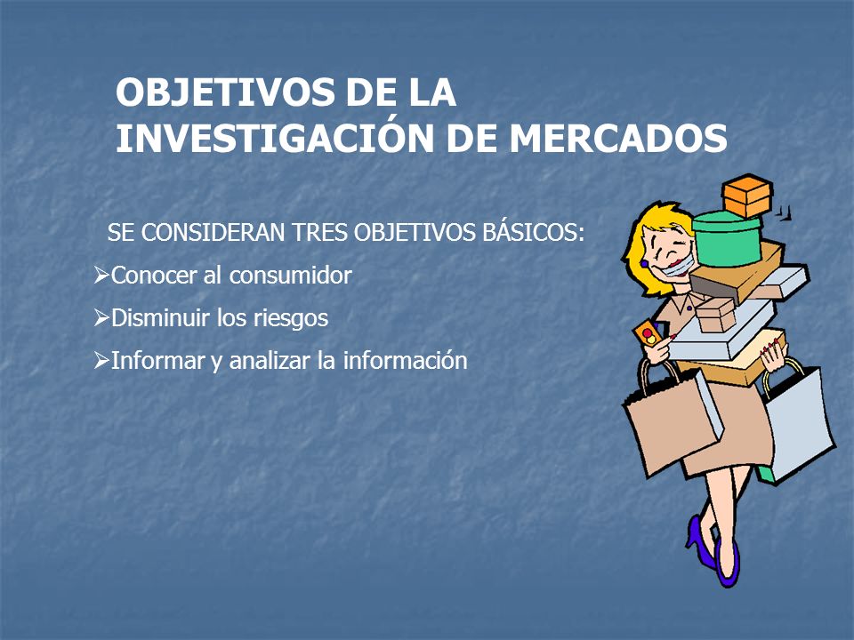 OBJETIVOS DE LA INVESTIGACIÓN DE MERCADOS