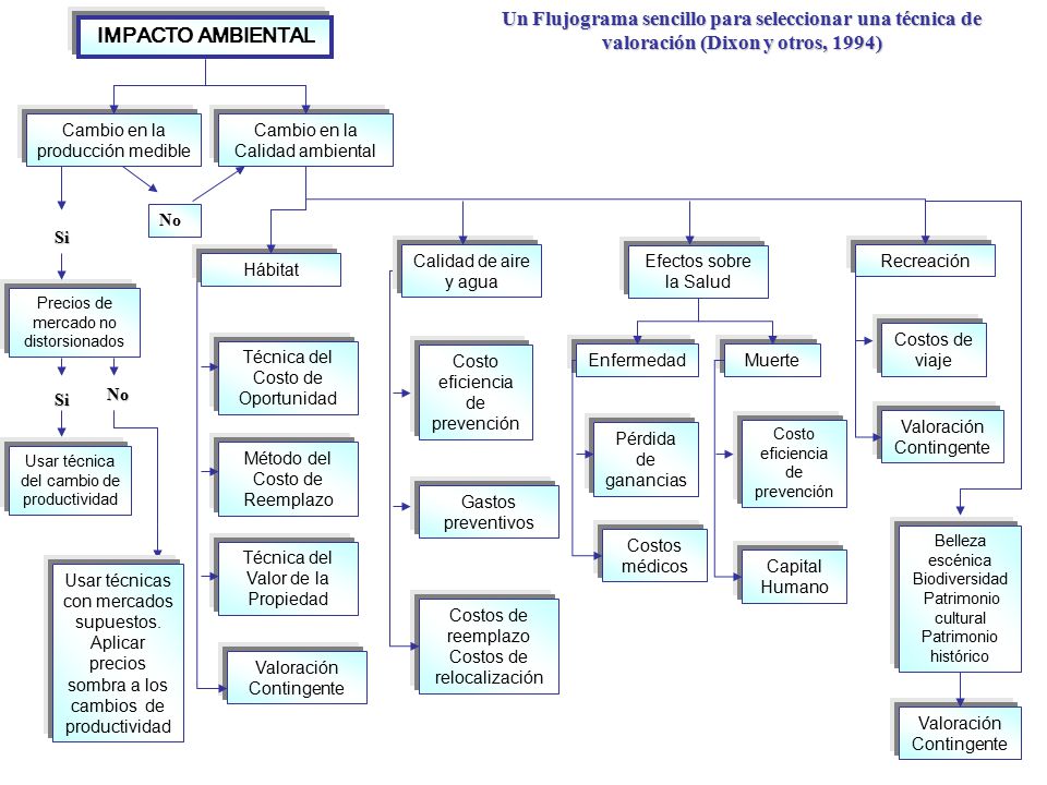 Un Flujograma sencillo para seleccionar una técnica de valoración (Dixon y otros, 1994)
