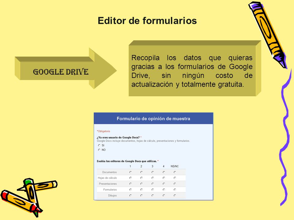 Editor de formularios GOOGLE DRIVE