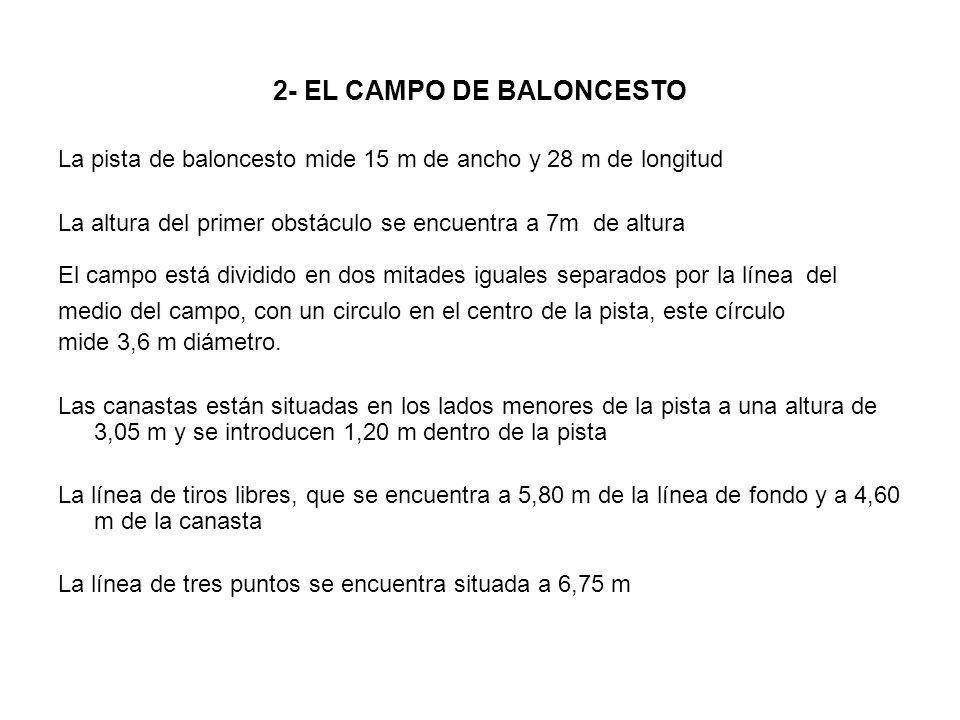2- EL CAMPO DE BALONCESTO