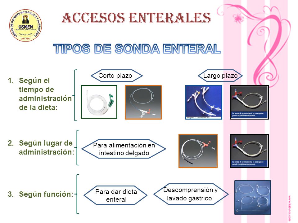 ACCESOS ENTERALES TIPOS DE SONDA ENTERAL