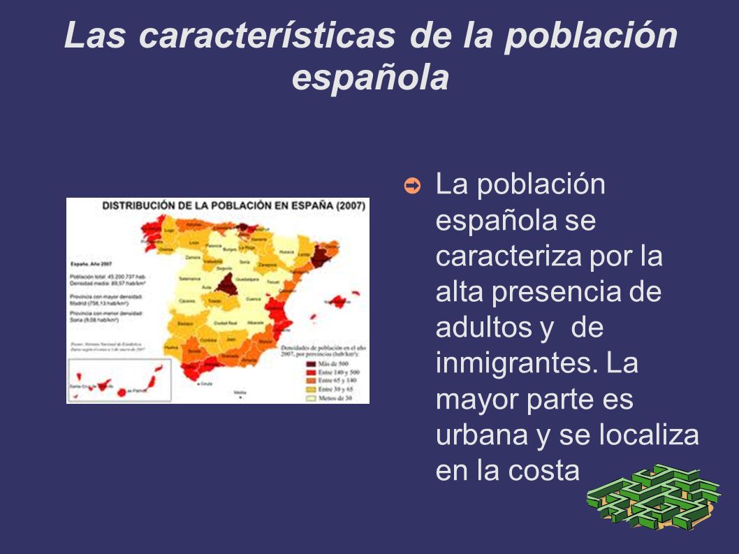 Las características de la población española