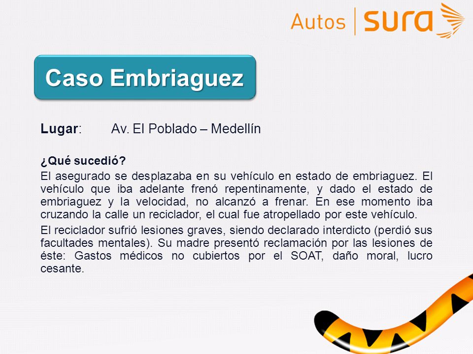 Caso Embriaguez Lugar: Av. El Poblado – Medellín ¿Qué sucedió