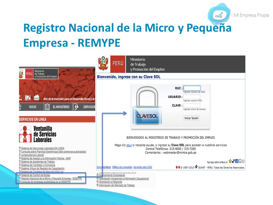 Registro Nacional de la Micro y Pequeña Empresa - REMYPE