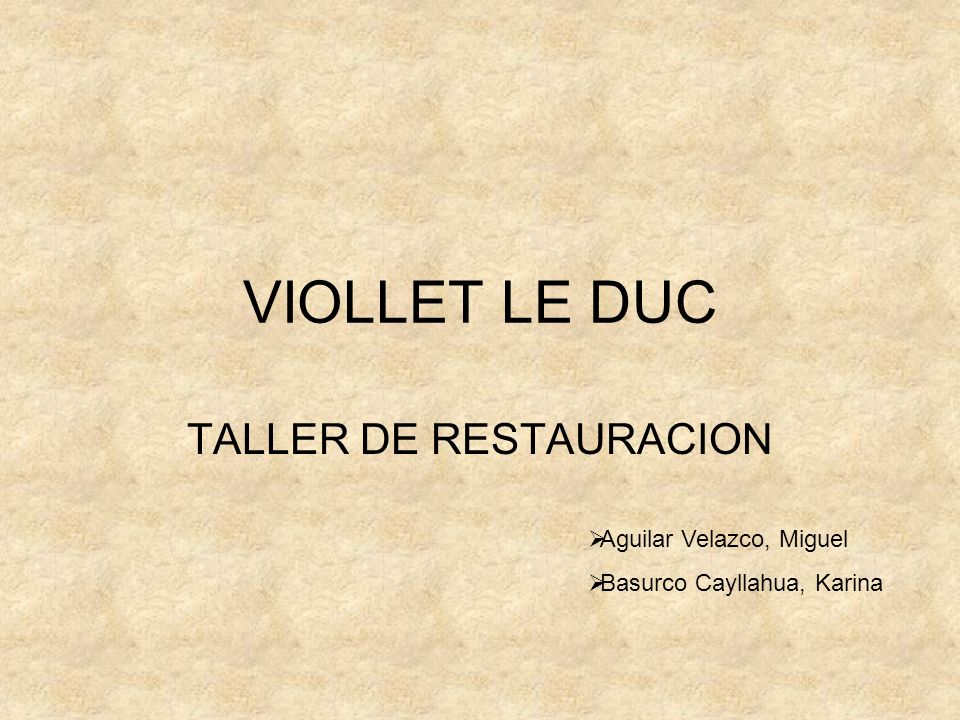 TALLER DE RESTAURACION
