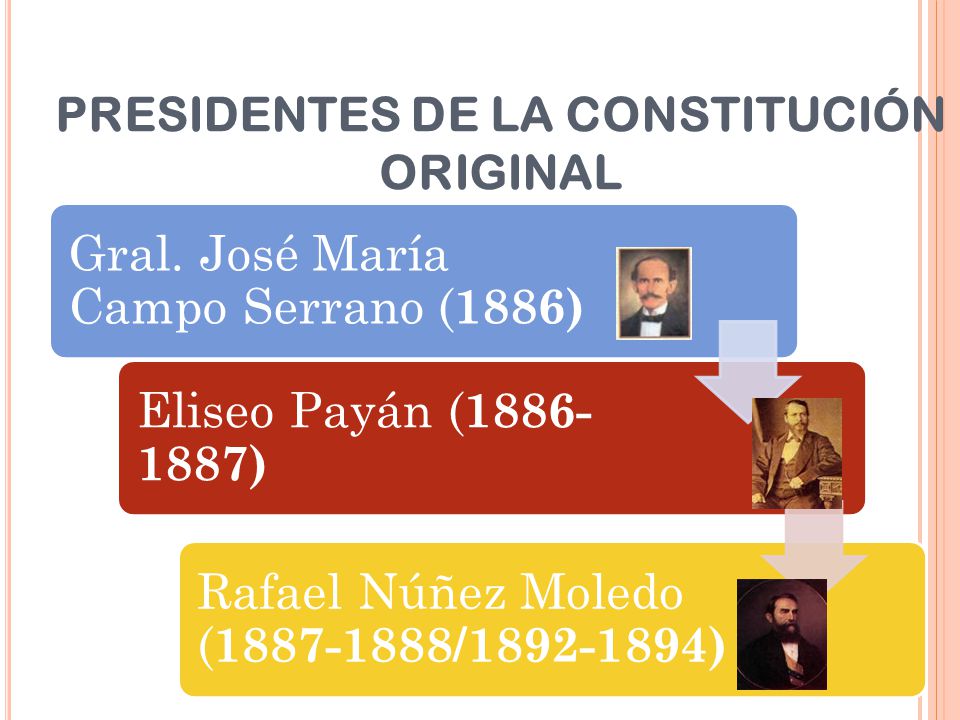 PRESIDENTES DE LA CONSTITUCIÓN ORIGINAL