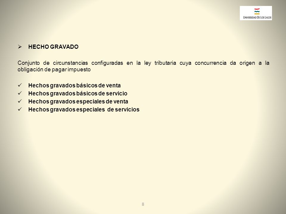 Hechos gravados básicos de venta Hechos gravados básicos de servicio