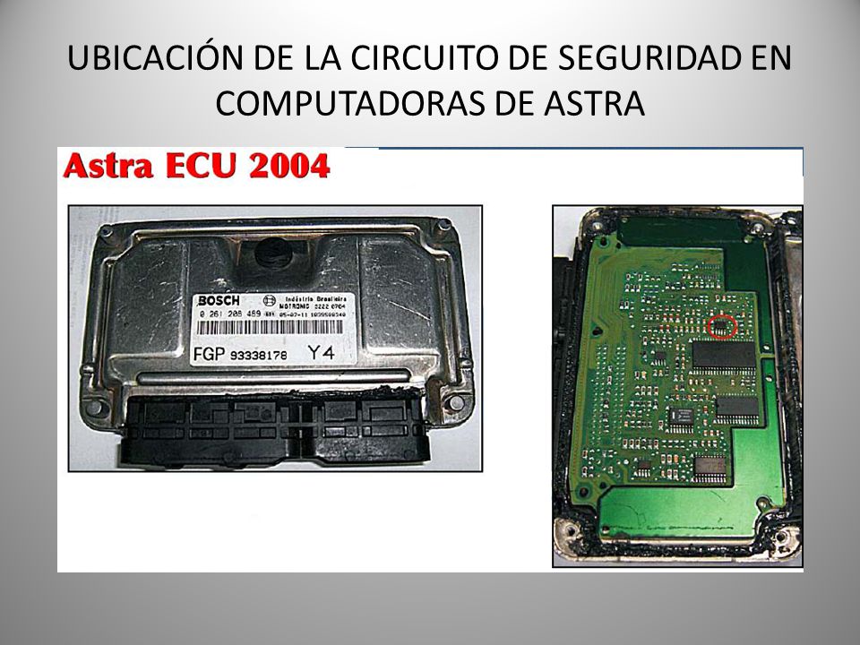 UBICACIÓN DE LA CIRCUITO DE SEGURIDAD EN COMPUTADORAS DE ASTRA
