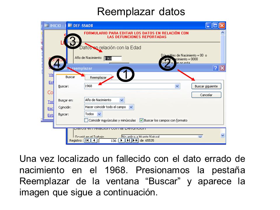 Reemplazar datos
