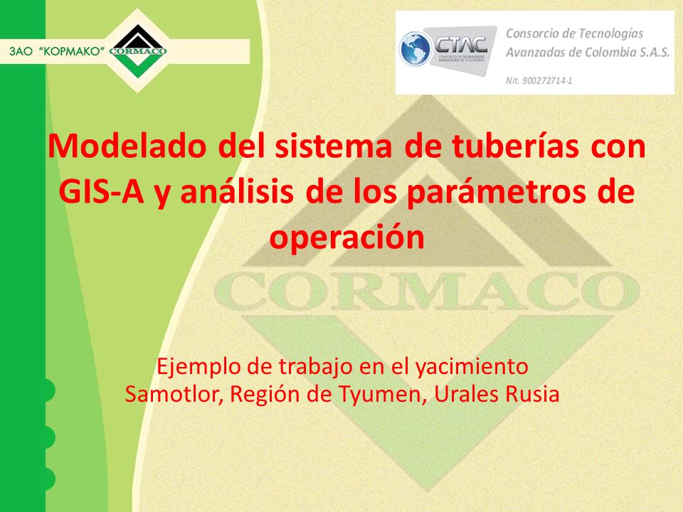 Modelado del sistema de tuberías con GIS-A y análisis de los parámetros de operación