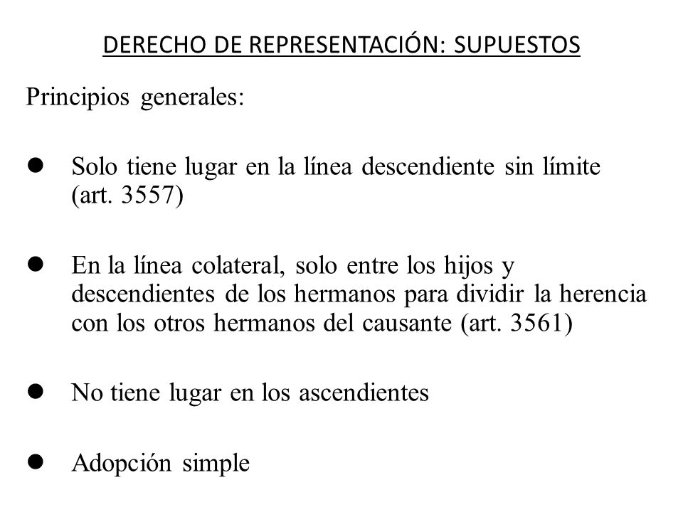 DERECHO DE REPRESENTACIÓN: SUPUESTOS