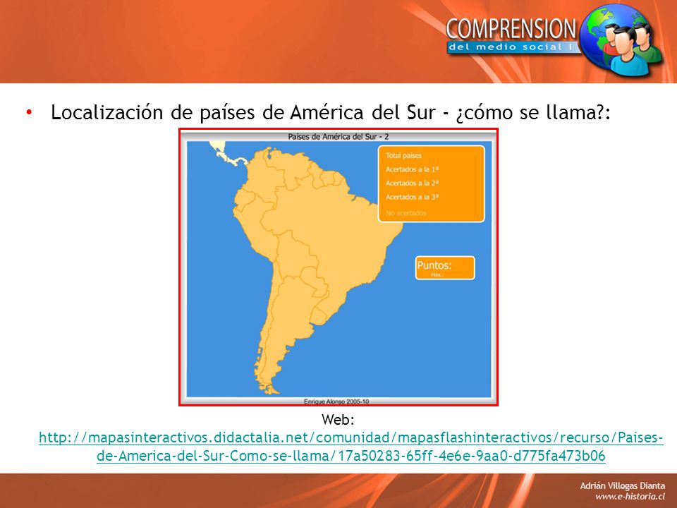 Localización de países de América del Sur - ¿cómo se llama :