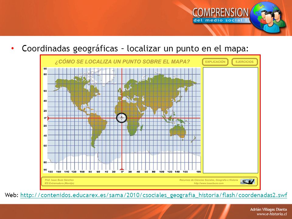 Coordinadas geográficas – localizar un punto en el mapa:
