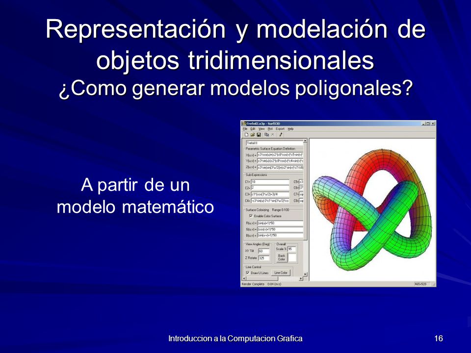 Representación y modelación de objetos tridimensionales ¿Como generar modelos poligonales