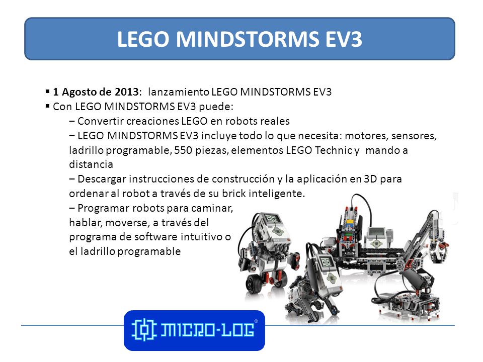 LEGO MINDSTORMS EV3 1 Agosto de 2013: lanzamiento LEGO MINDSTORMS EV3