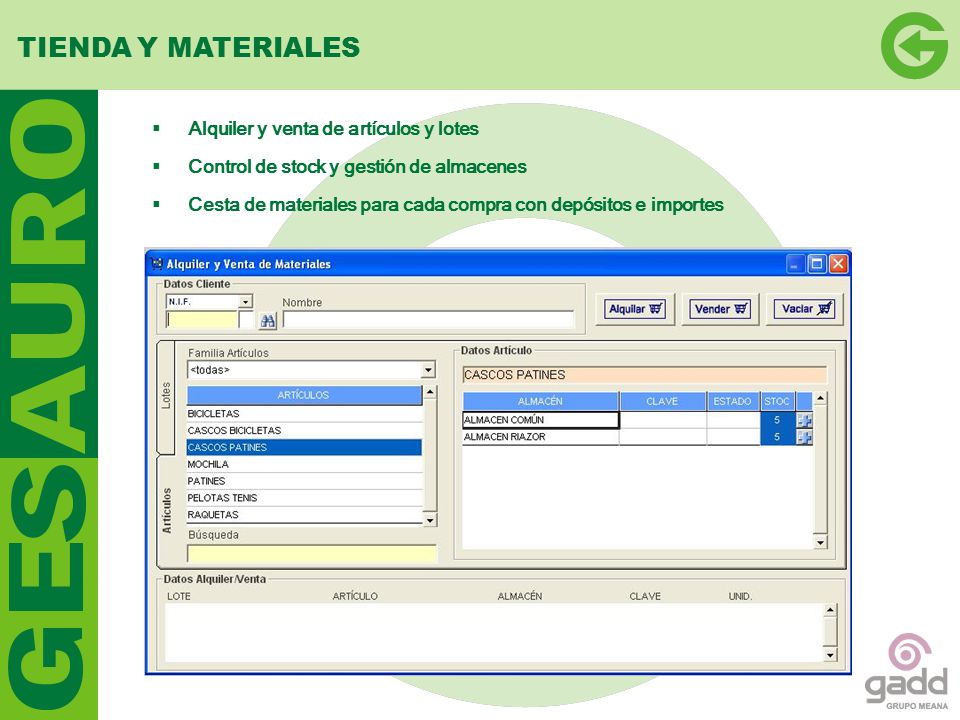 TIENDA Y MATERIALES Alquiler y venta de artículos y lotes