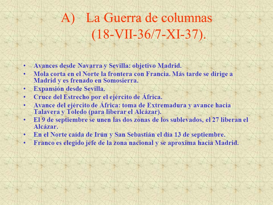 La Guerra de columnas (18-VII-36/7-XI-37).