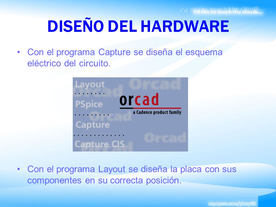 DISEÑO DEL HARDWARE Con el programa Capture se diseña el esquema eléctrico del circuito.