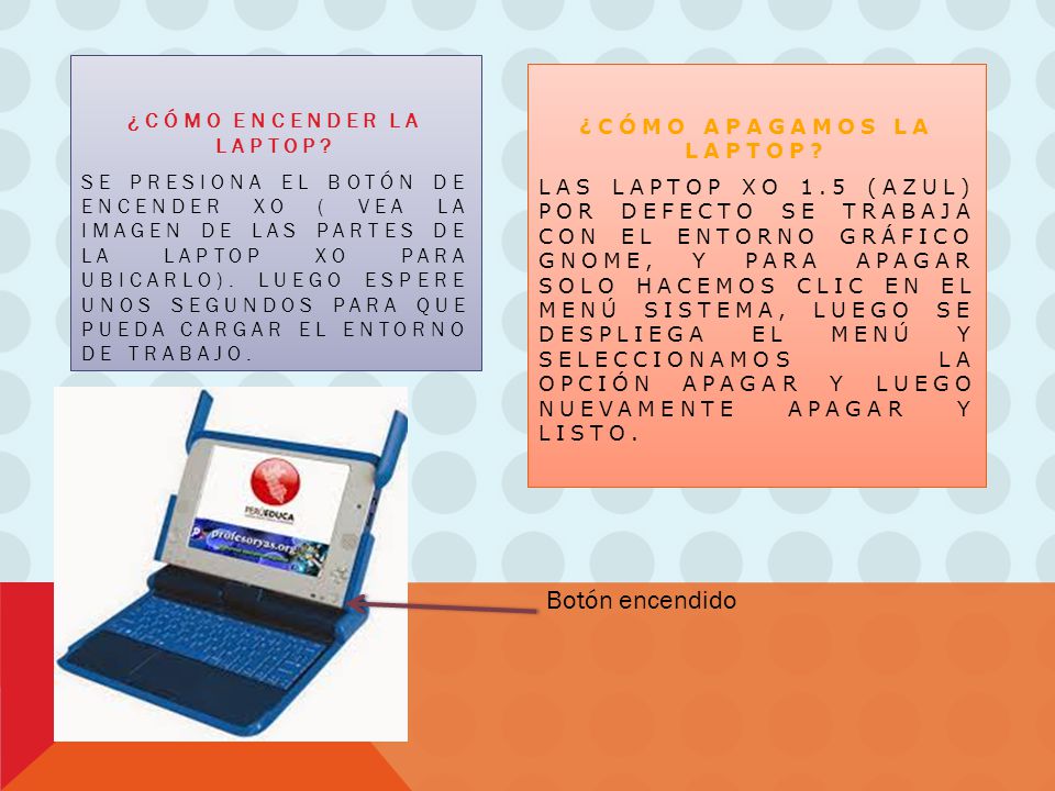 Botón encendido ¿Cómo encender la Laptop ¿Cómo apagamos la laptop