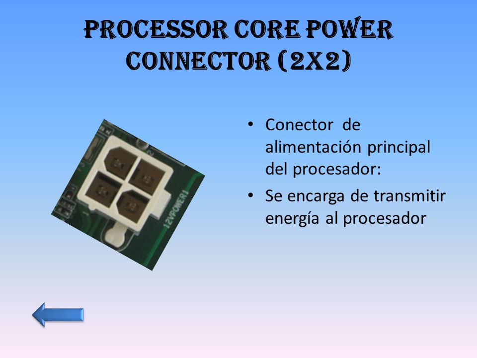Processor core power connector (2x2)