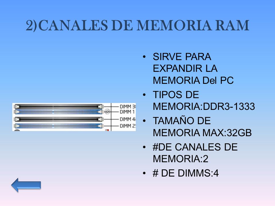 2)CANALES DE MEMORIA RAM