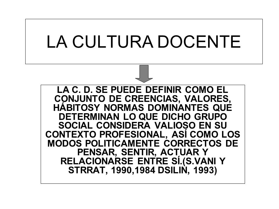 LA CULTURA DOCENTE
