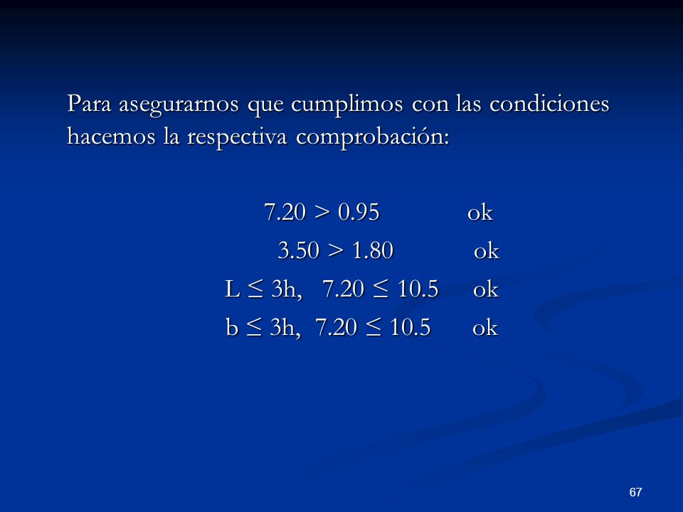 Para asegurarnos que cumplimos con las condiciones hacemos la respectiva comprobación: