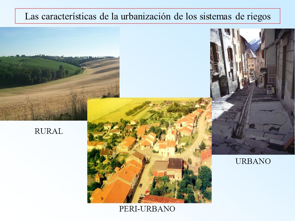 Las características de la urbanización de los sistemas de riegos