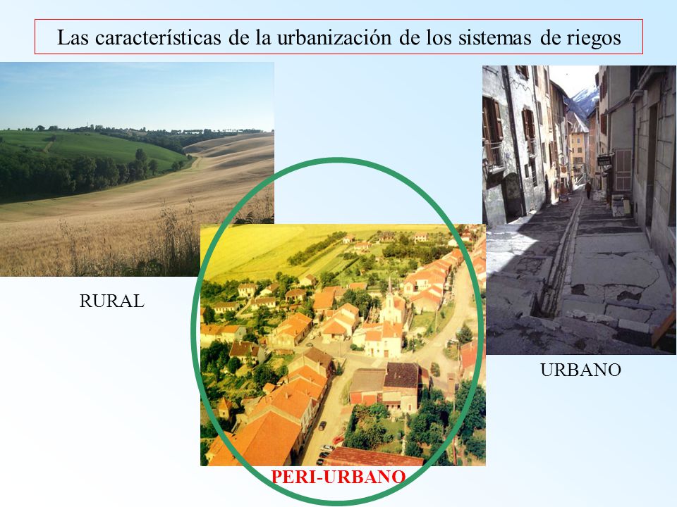 Las características de la urbanización de los sistemas de riegos