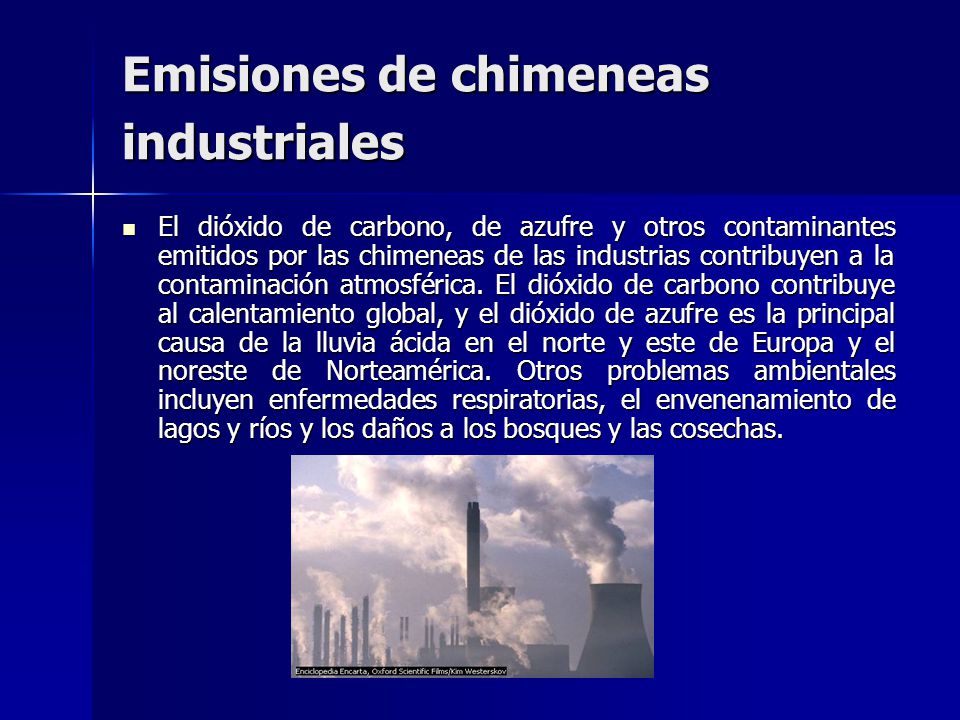 Emisiones de chimeneas industriales