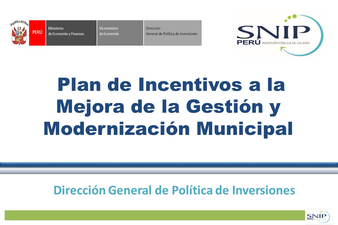 Plan de Incentivos a la Mejora de la Gestión y Modernización Municipal