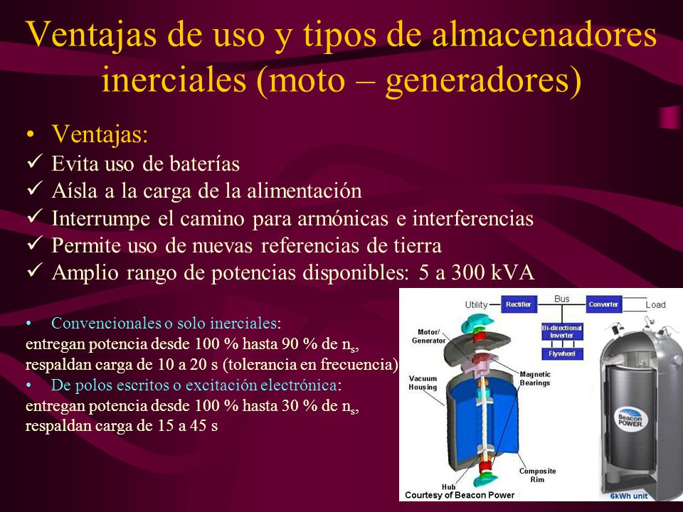 Ventajas de uso y tipos de almacenadores inerciales (moto – generadores)