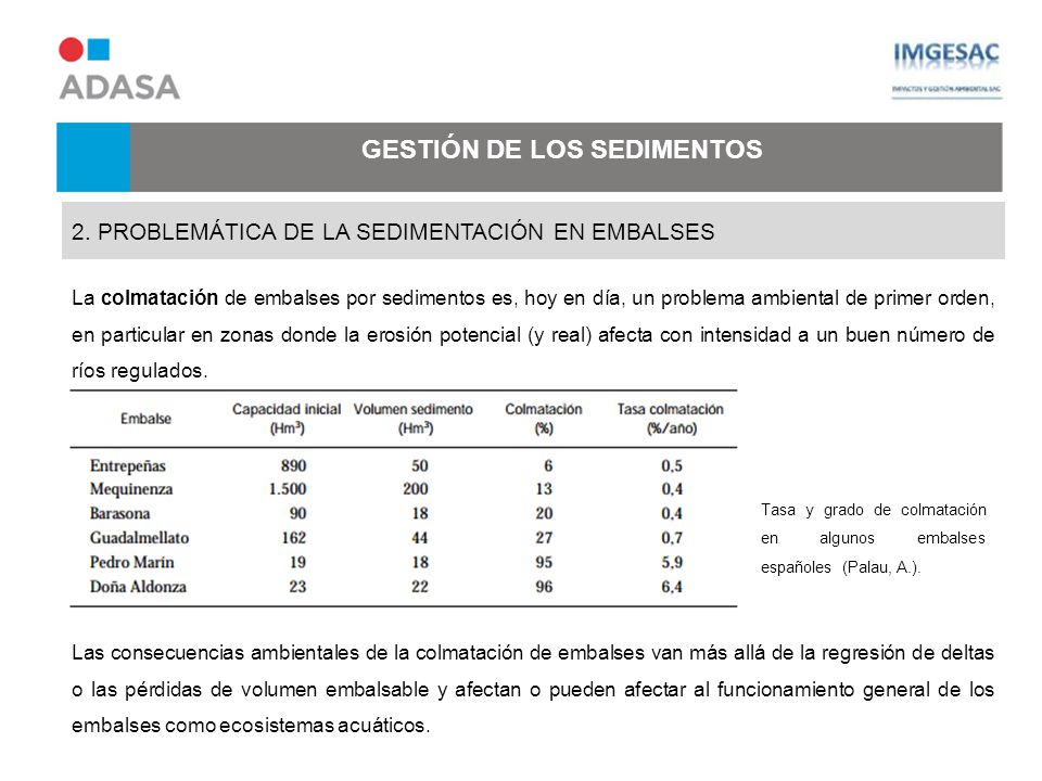 GESTIÓN DE LOS SEDIMENTOS