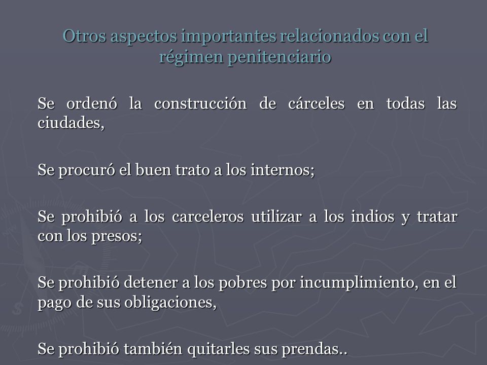 Otros aspectos importantes relacionados con el régimen penitenciario