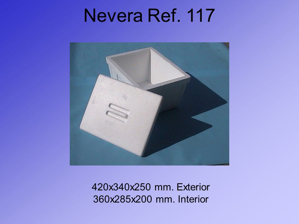 Nevera Ref x340x250 mm. Exterior 360x285x200 mm. Interior