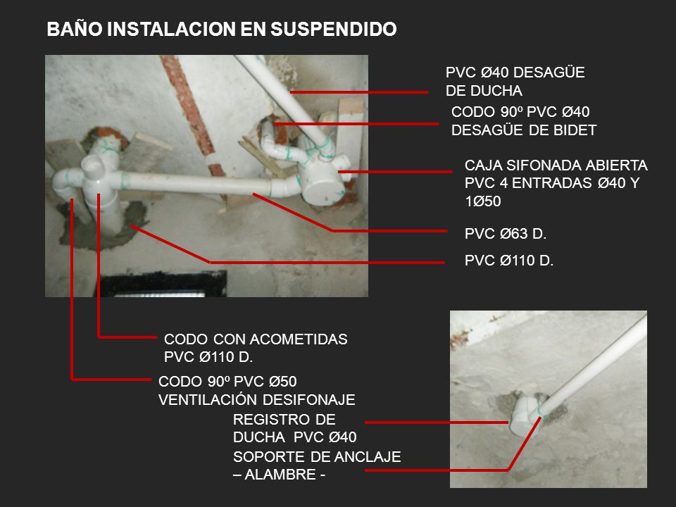 BAÑO INSTALACION EN SUSPENDIDO