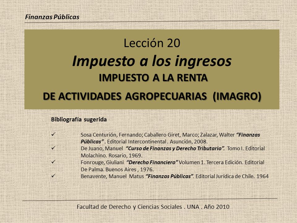 Facultad de Derecho y Ciencias Sociales . UNA . Año 2010